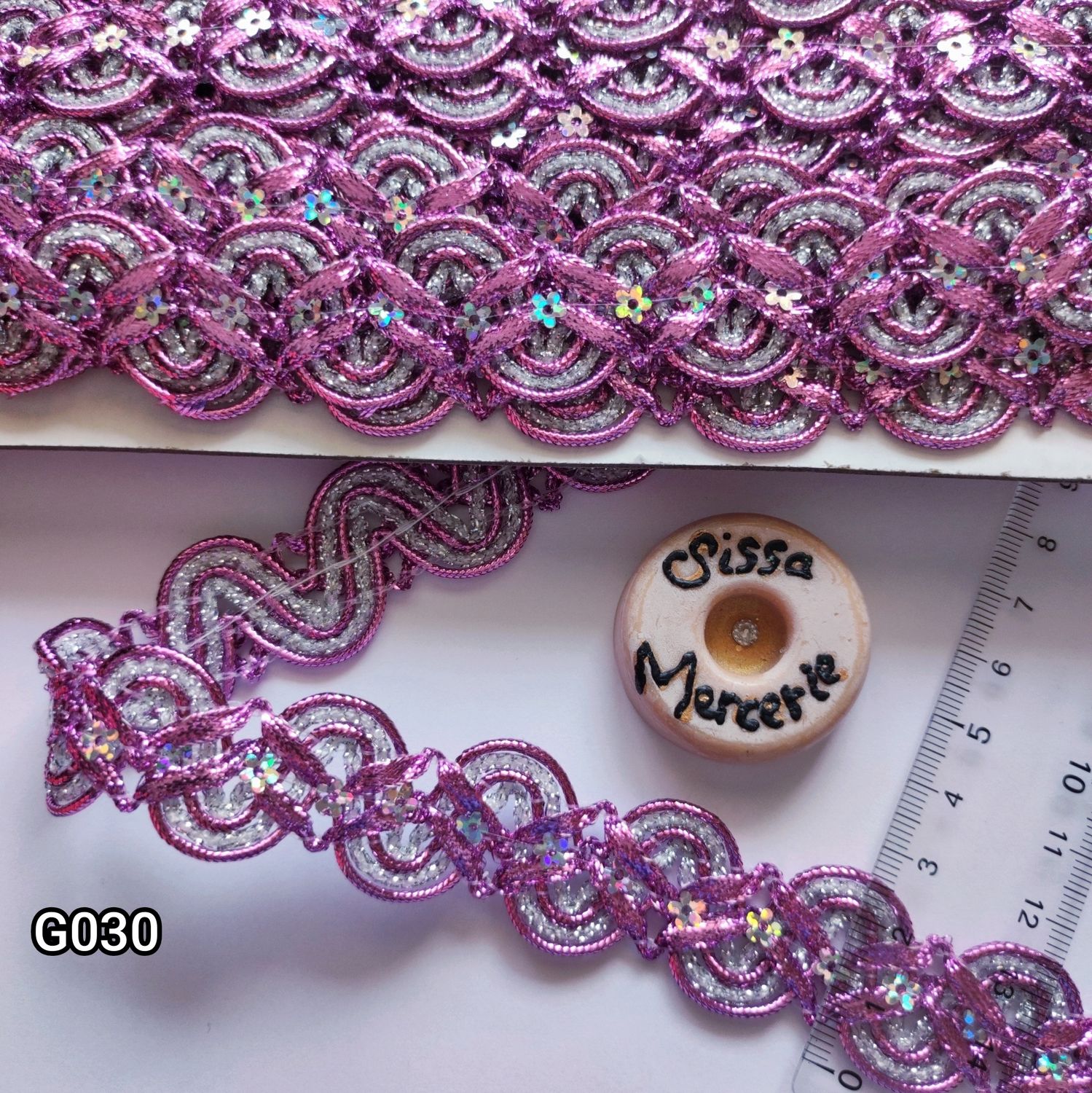 Galon violet/rose 2,5 cm