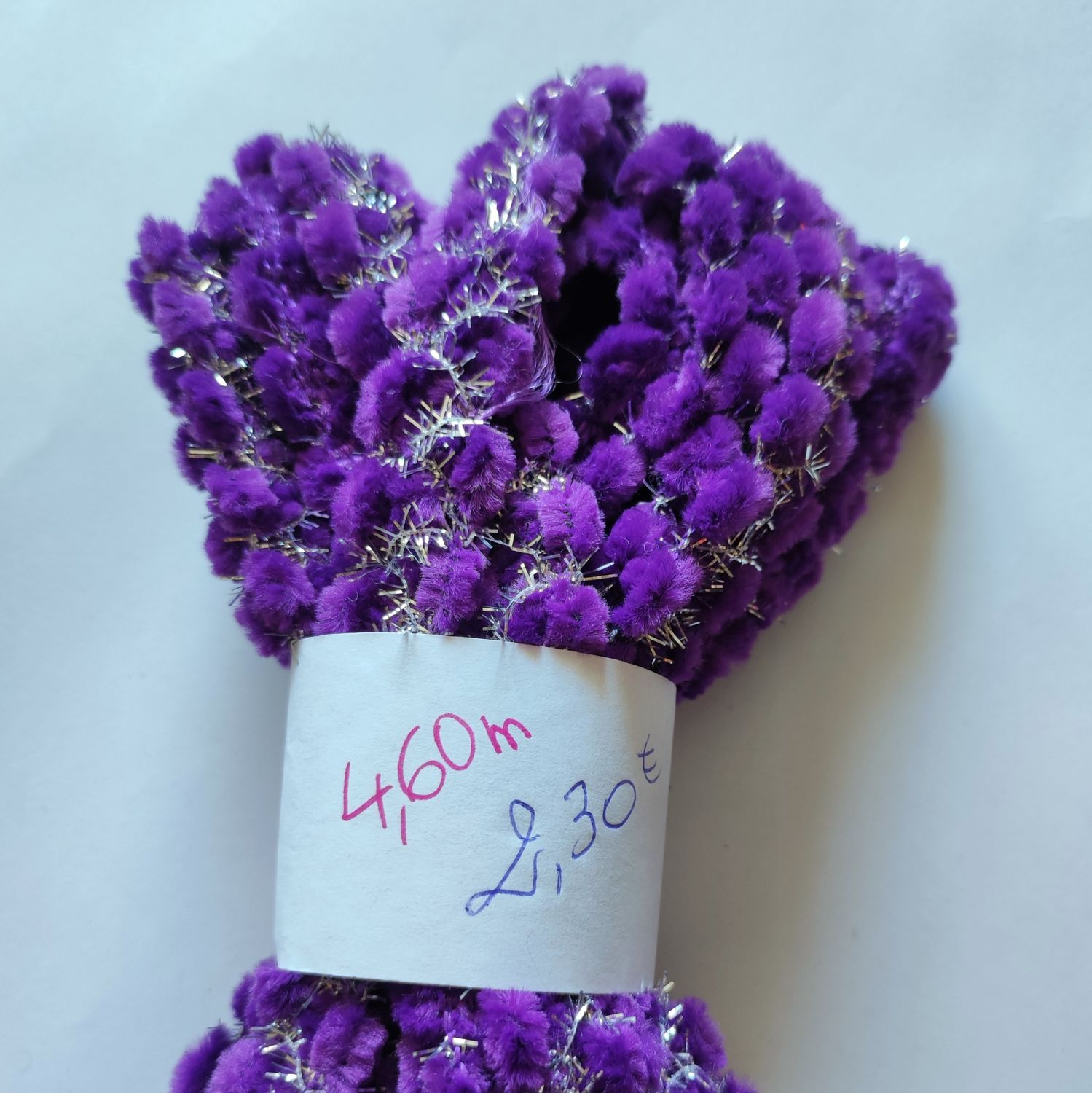 4,60 mètres de Galon violet /argenté 2,2cm 