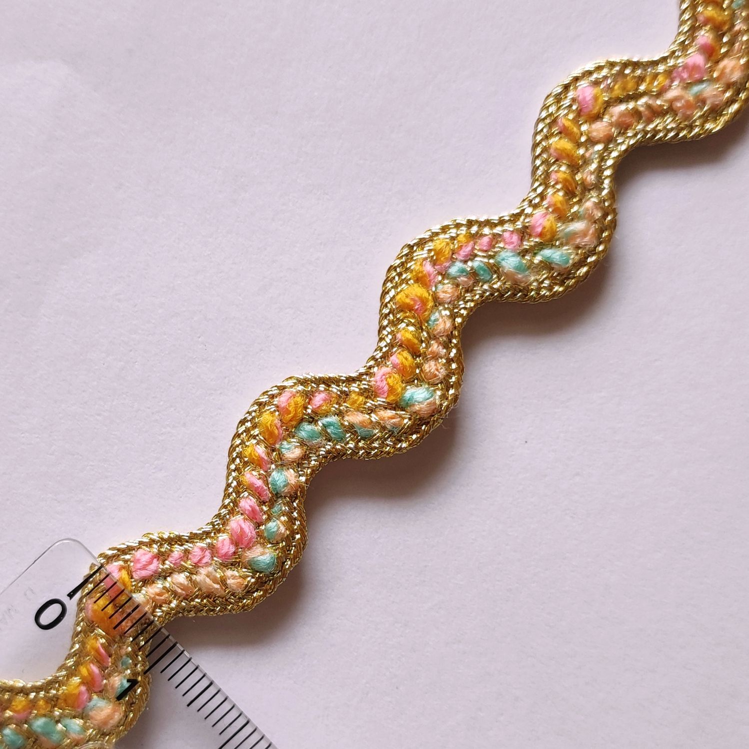 Galon zig zag rose avec doré