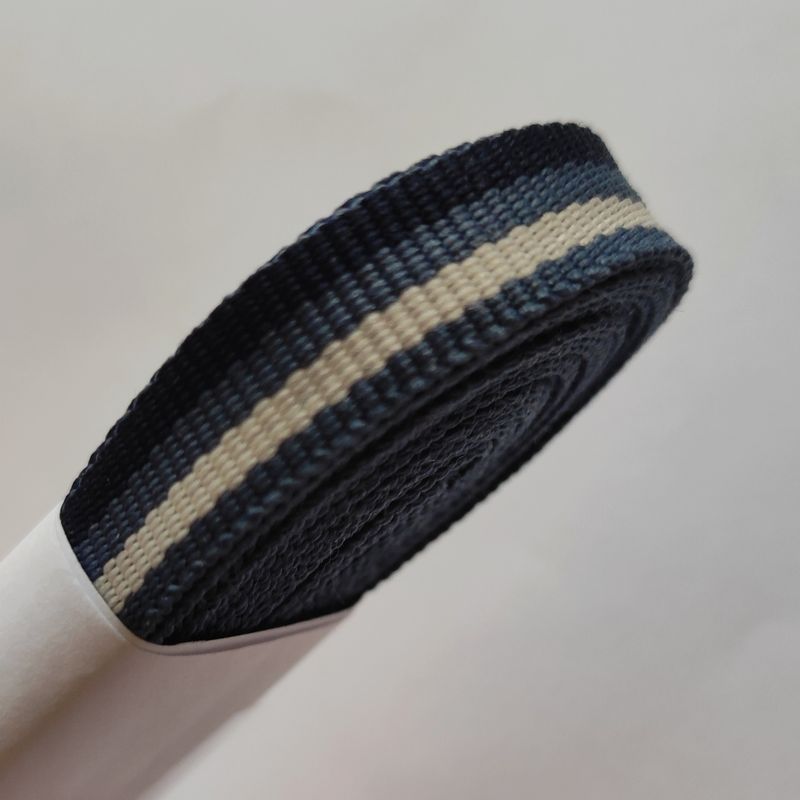 Ruban bleu à rayures 1cm 