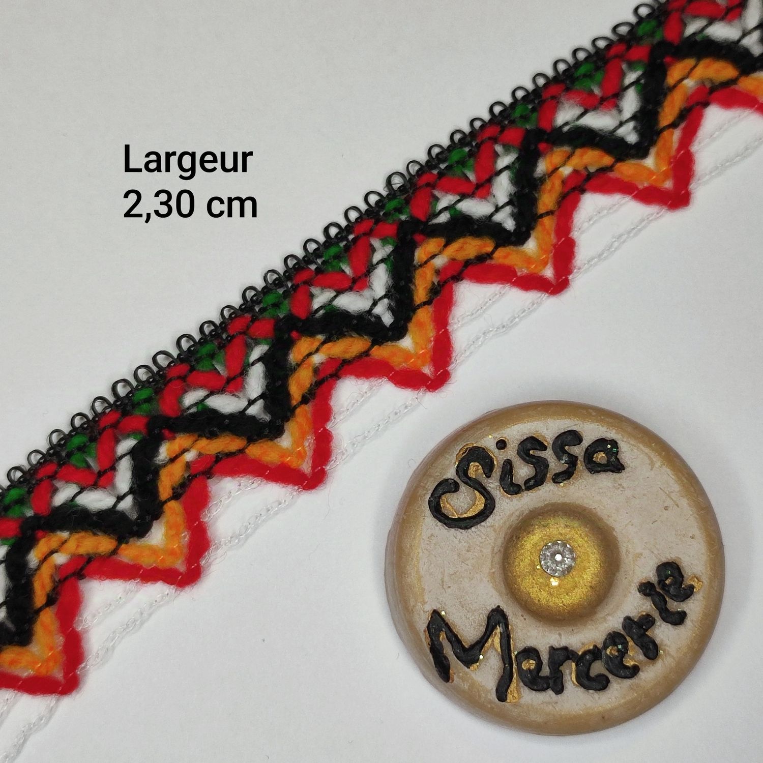 Galon kabyle vert/blanc/noir/orange/rouge