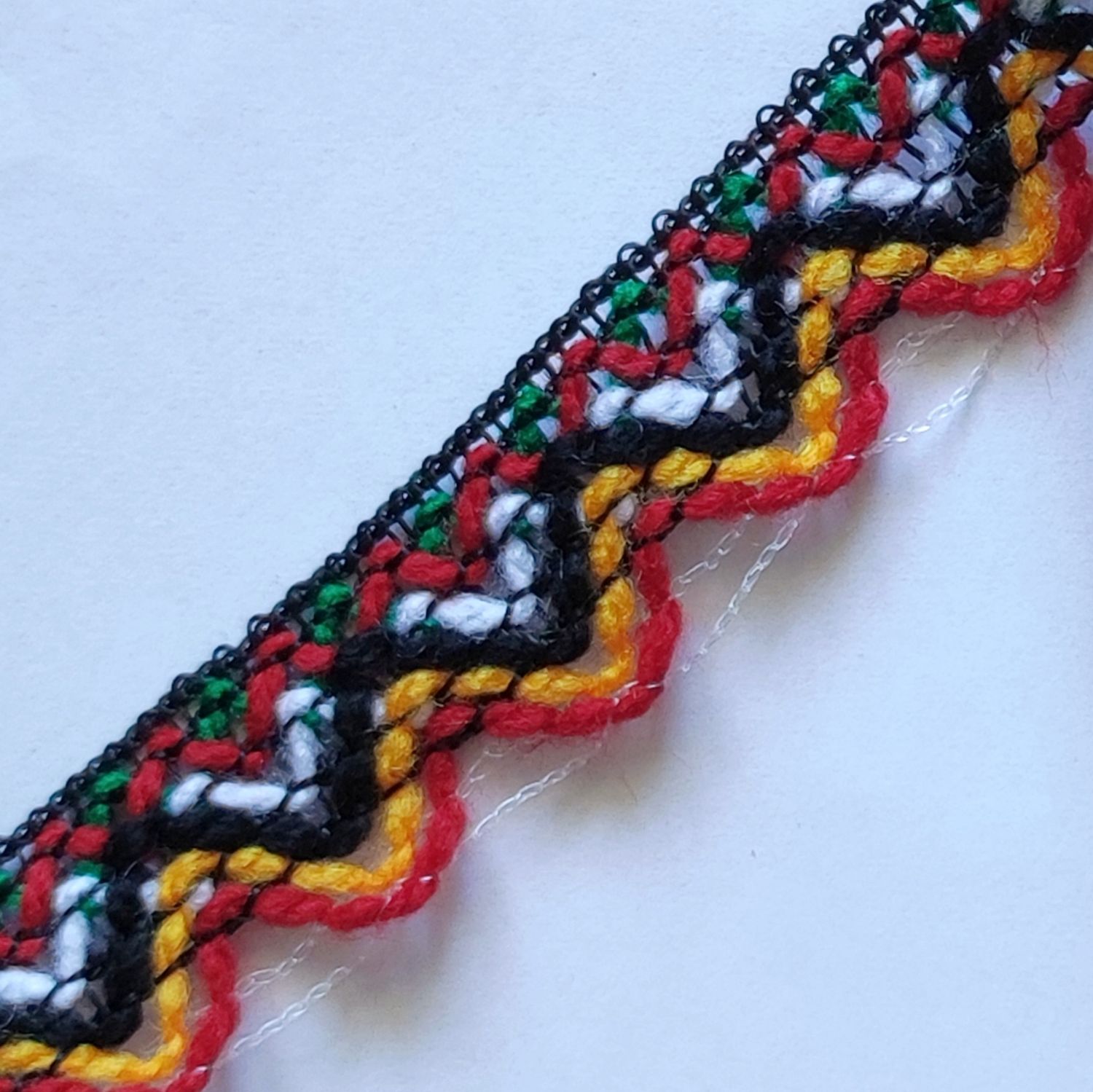 Galon kabyle vert/blanc/noir/jaune foncé/rouge