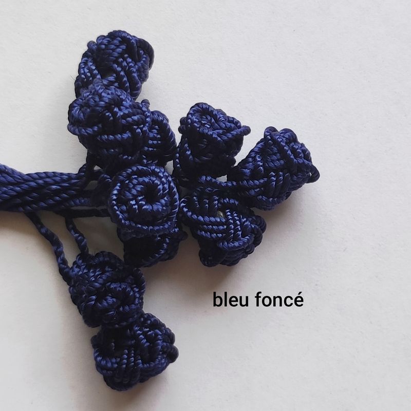10 boutons caftan bleu foncé 