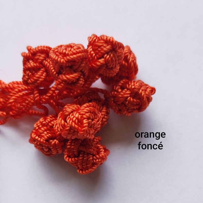 10 boutons caftan orange foncé 