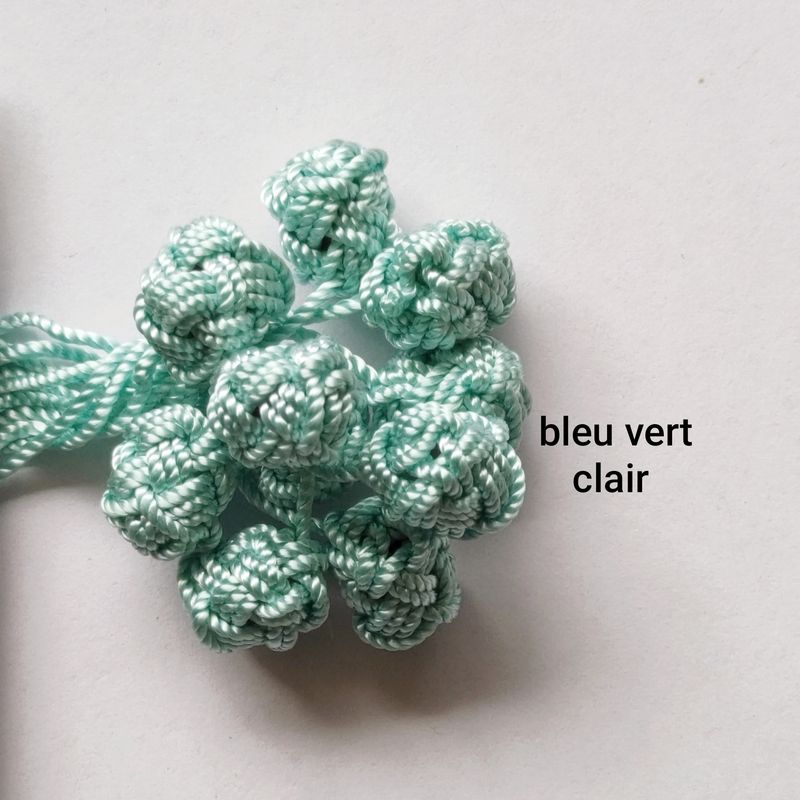 10 boutons caftan bleu vert clair 