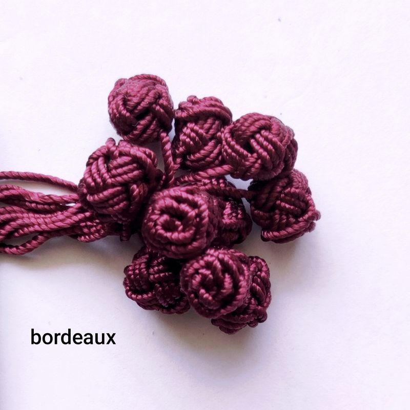 10 boutons caftan bordeaux 