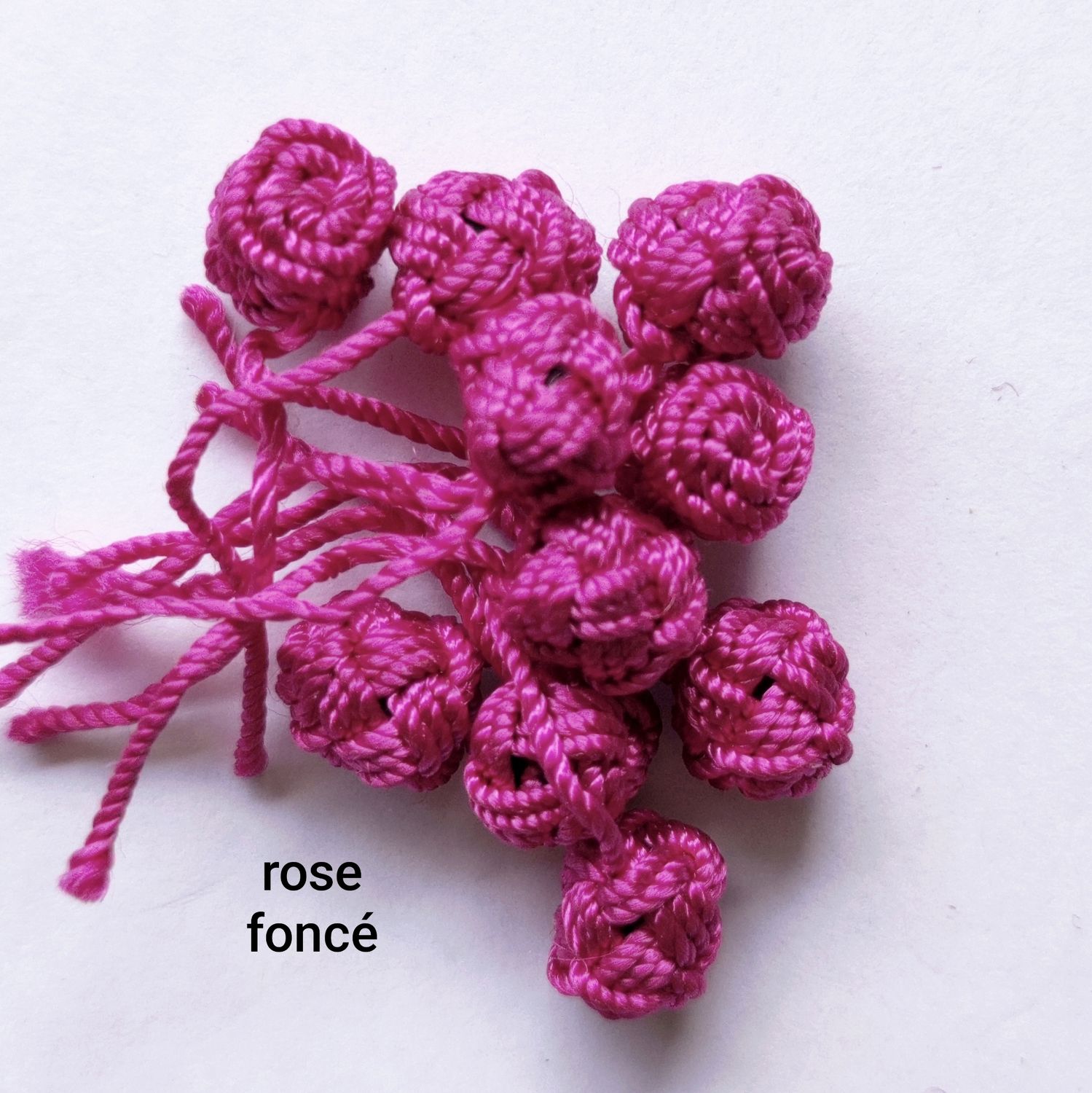 10 boutons caftan rose foncé 