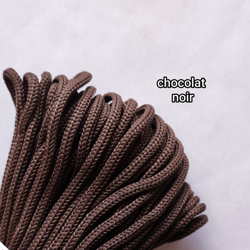 10 mètres cordelette 4mm chocolat noir 