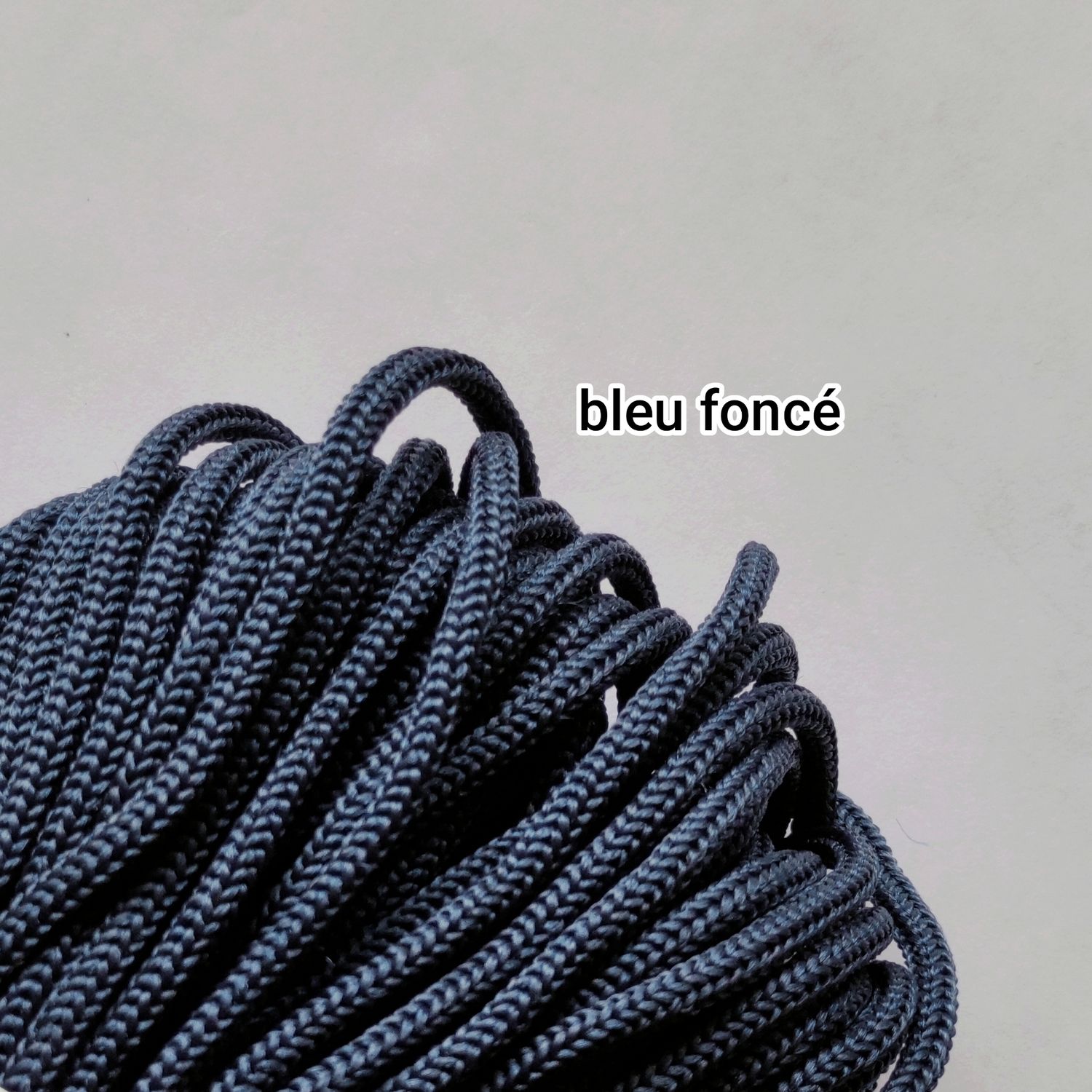 Cordelette 4mm bleu foncé
