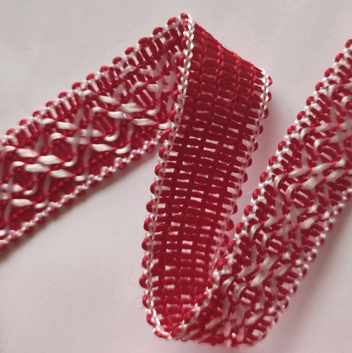 Galon sfifa 1,8cm rouge/blanc 