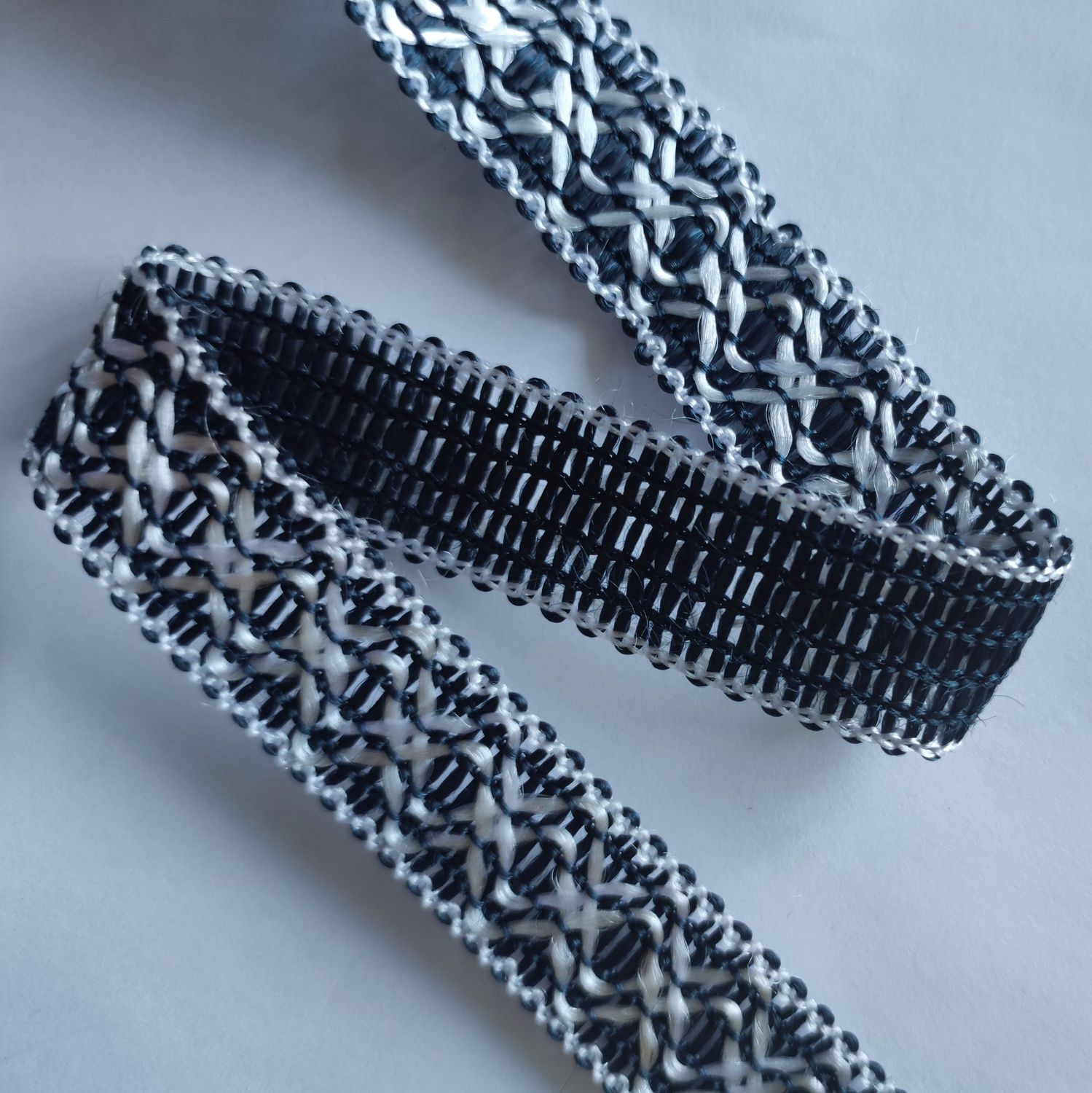 Galon sfifa 1,8cm bleu foncé/blanc 