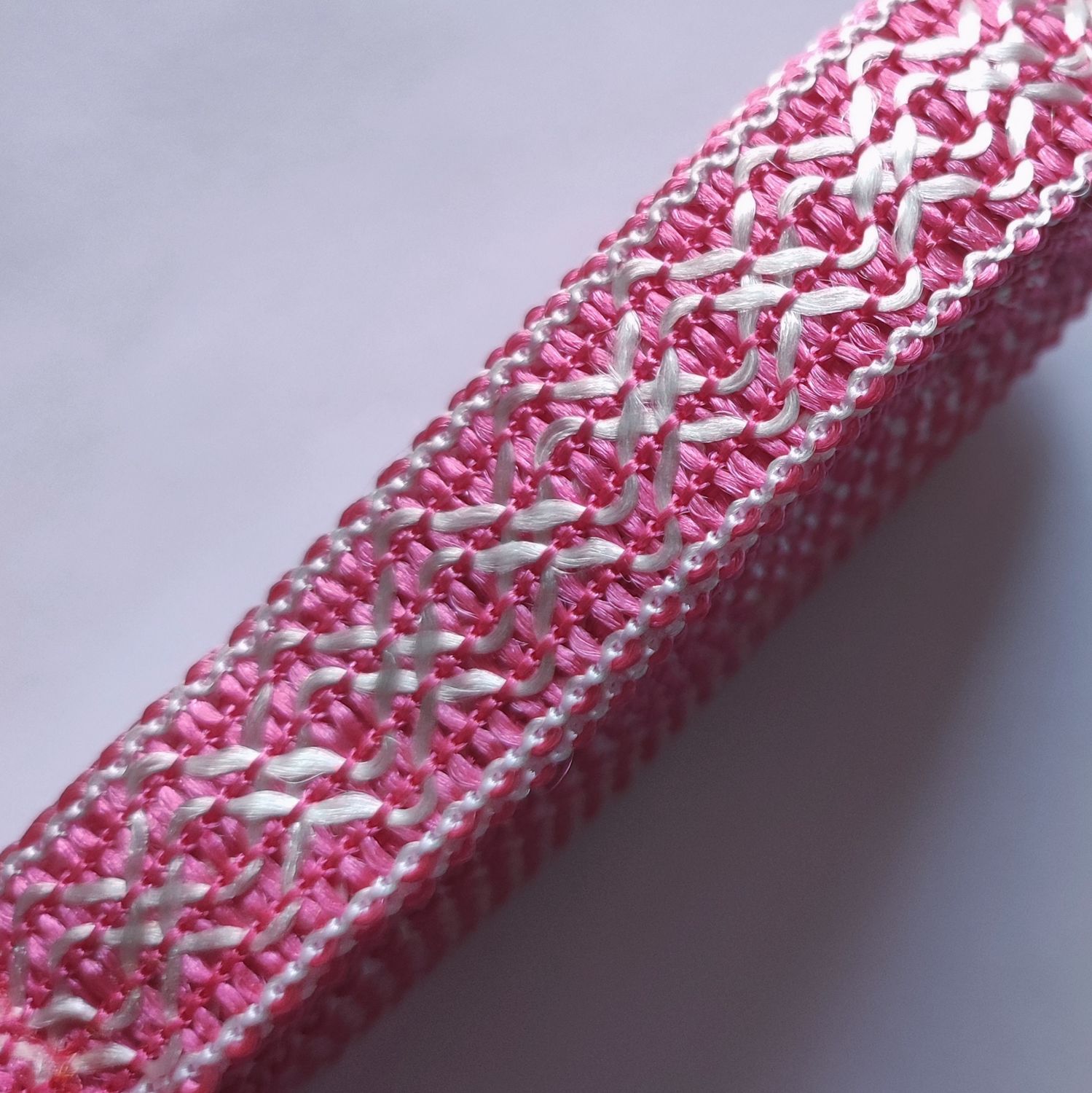 Galon sfifa 1,8cm rose/blanc (10 mètres)