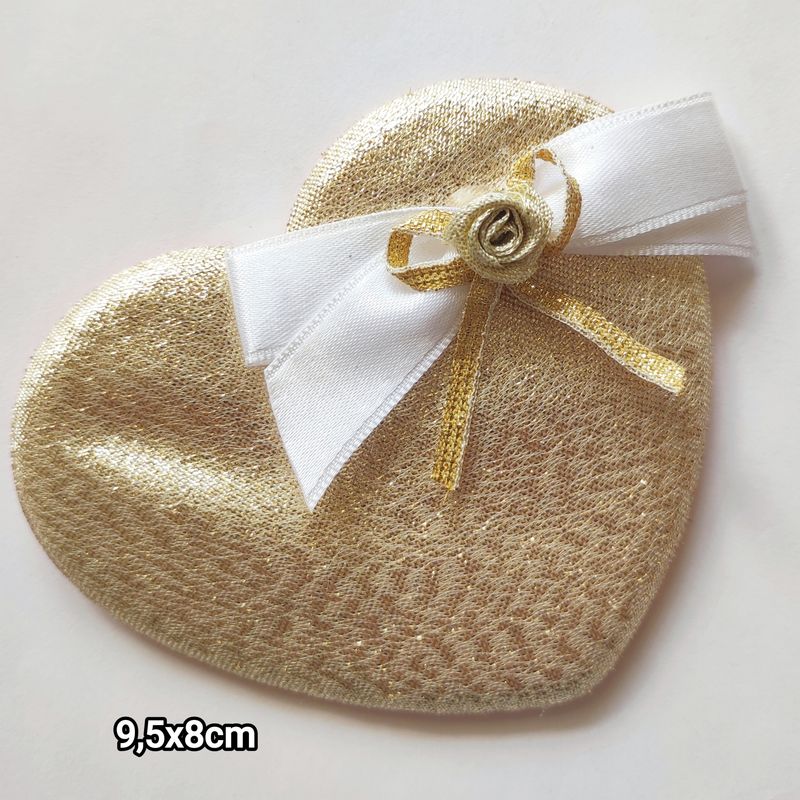 Décoration coeur doré 9,5x8cm