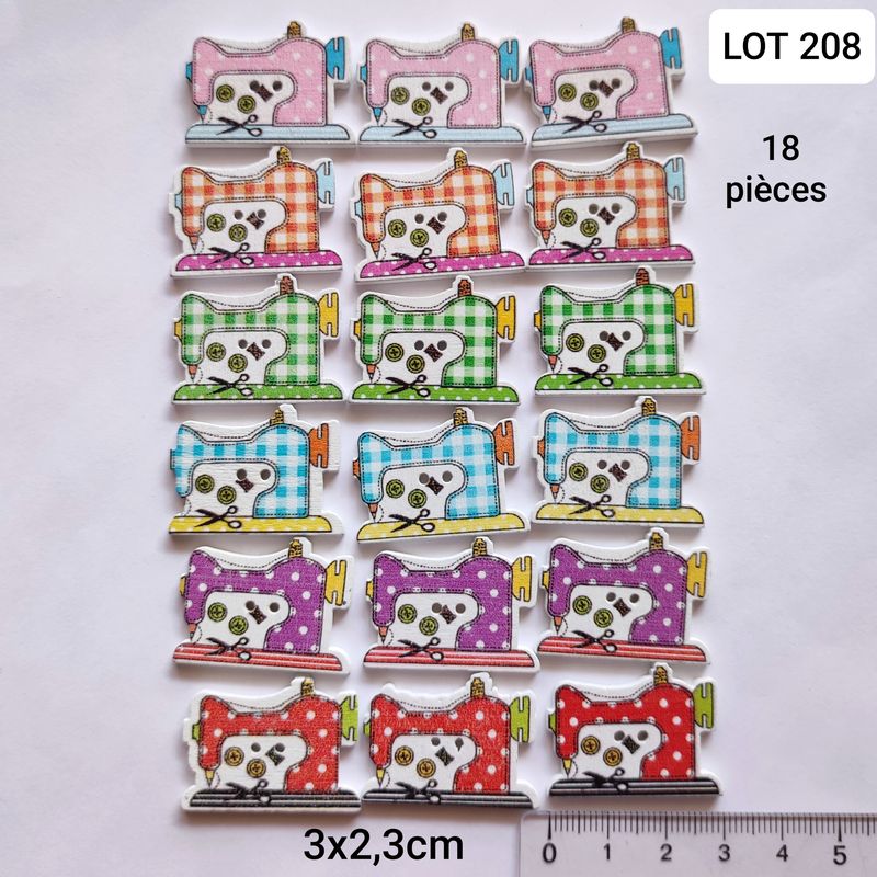 18 boutons machine à coudre LOT 208