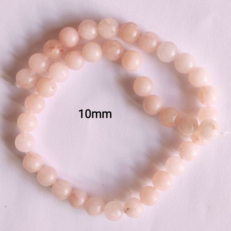 Perles pierre naturelle angélite saumon pâle 10mm