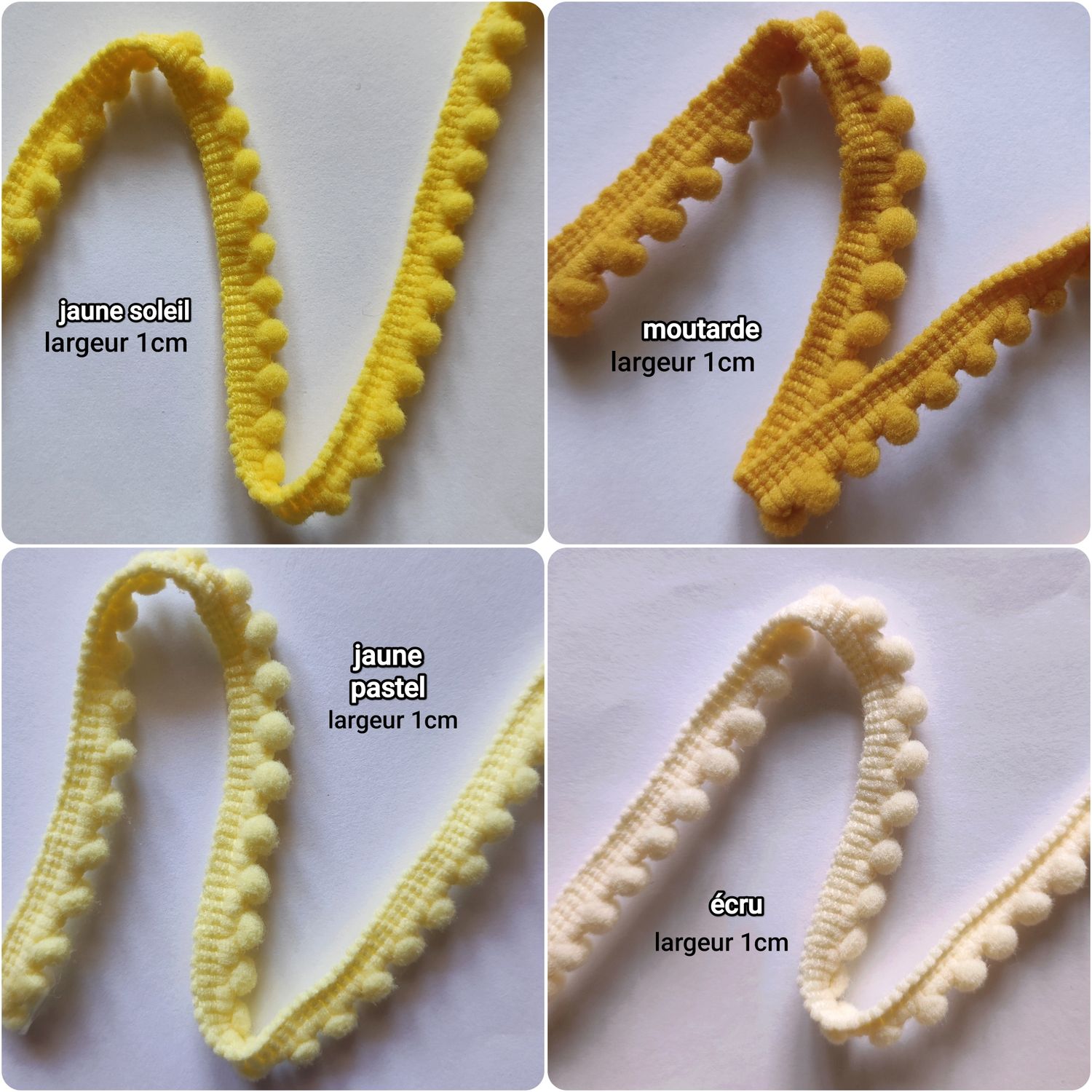 Galon mini pompons 1cm vendu au mètre/ choisissez les couleurs