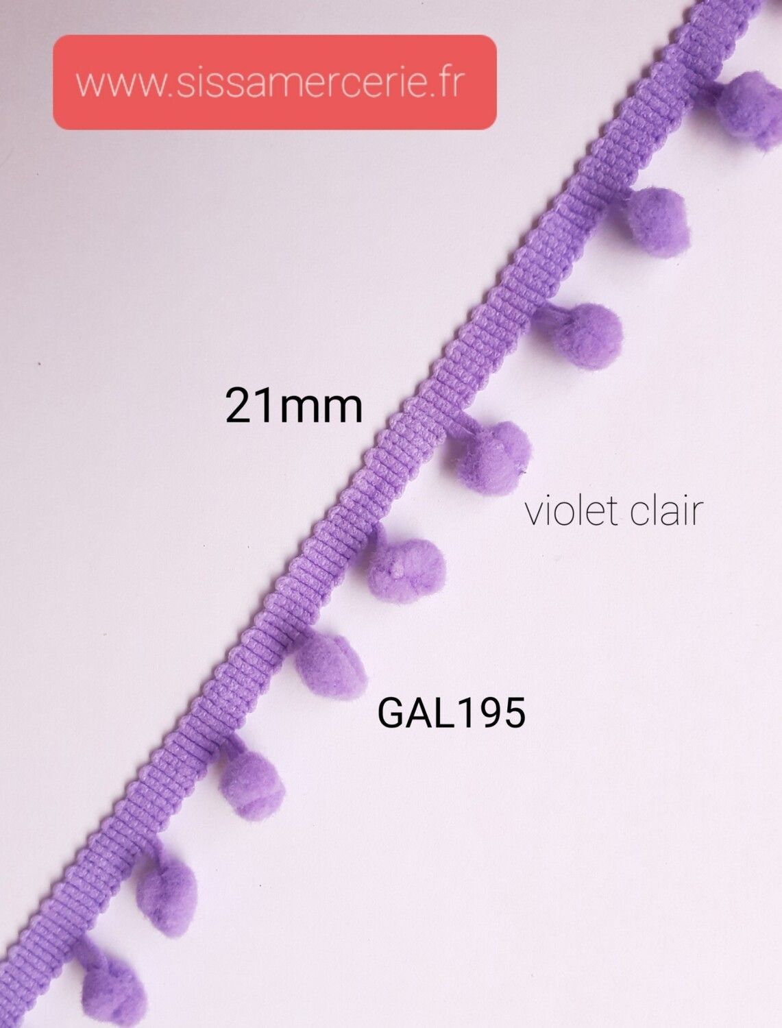 Galon pompons 2,1cm/ choisissez vos couleurs