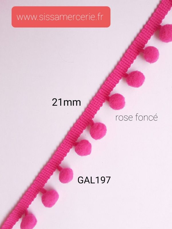 Galon pompons 2,1cm/5 couleurs Galon pompons 2,1cm/5 couleurs