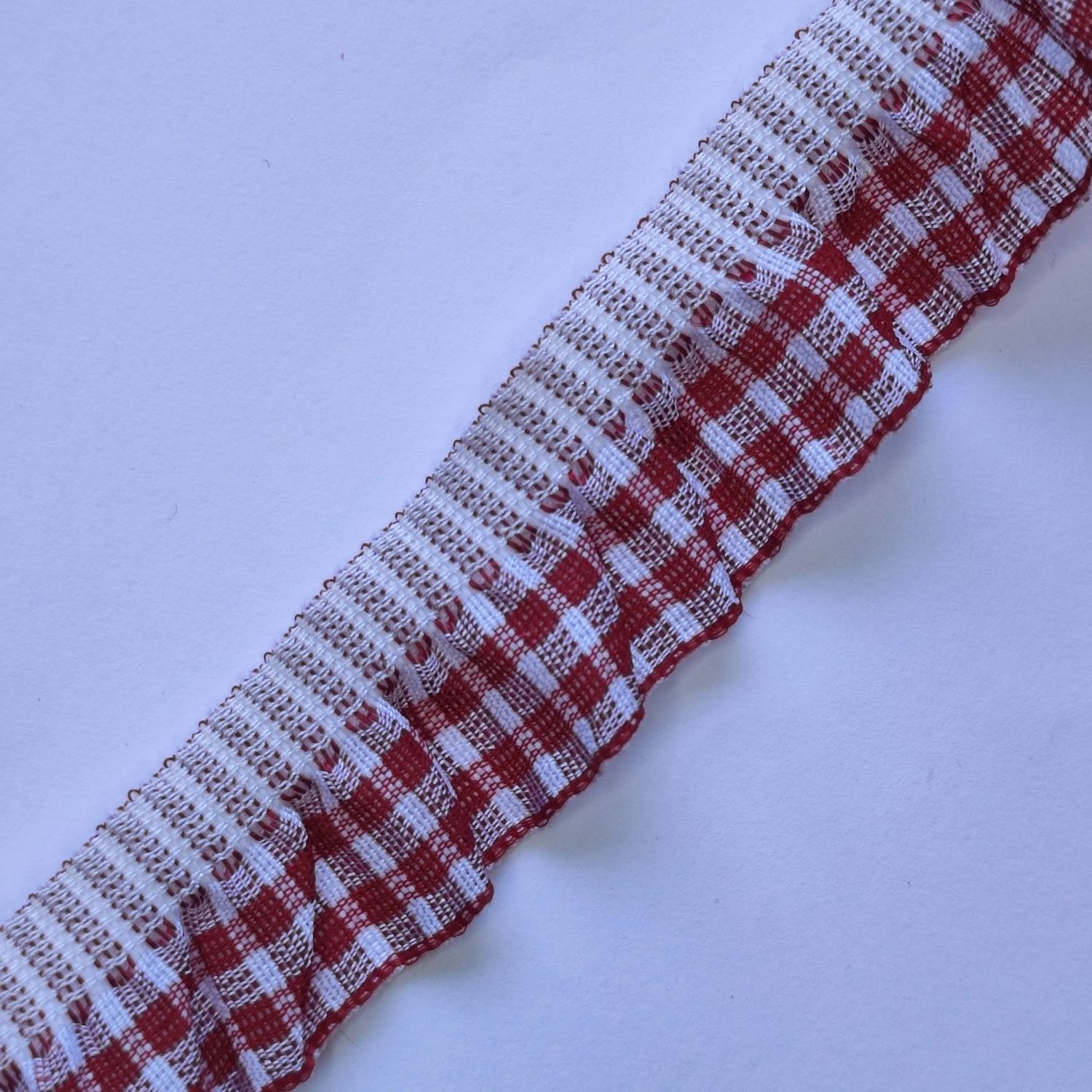 Ruban volant plissé vichy/2 couleurs