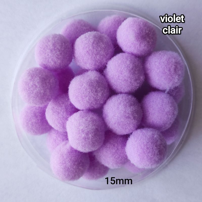 20 pompons rond 15mm/43 couleurs