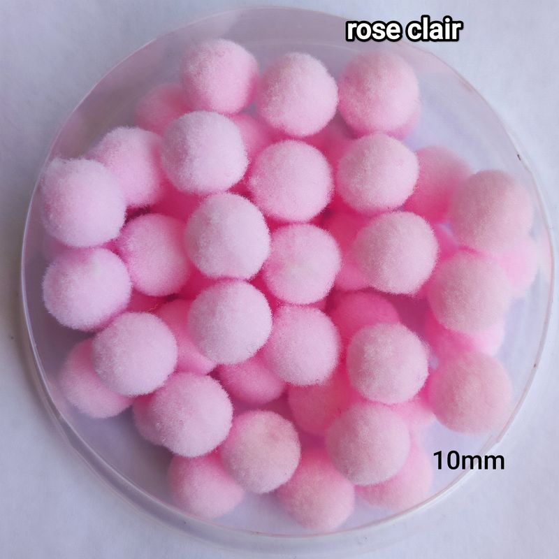 25 pompons rond 10mm/41 couleurs