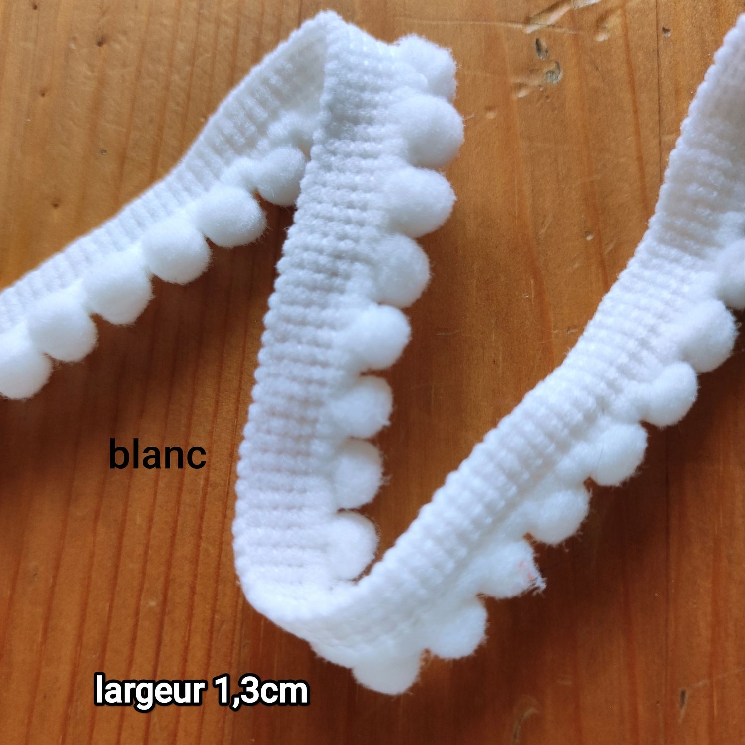 Galon pompons coton 1,3cm / choisissez les couleurs