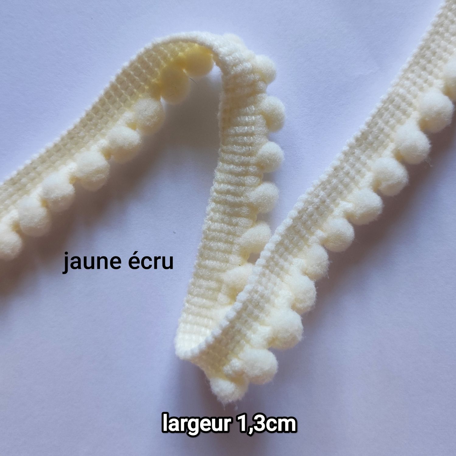 Galon pompons coton 1,3cm / choisissez les couleurs