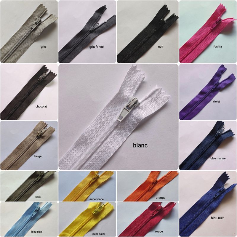Fermeture zip 20 cm #3/16 couleurs
