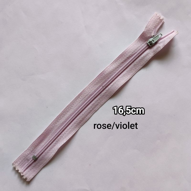 Fermeture zip 16,5 cm #3 rose/violet