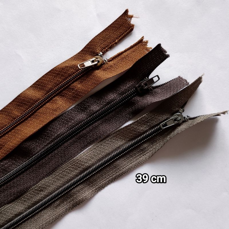 Fermeture zip 39 cm/3 couleurs