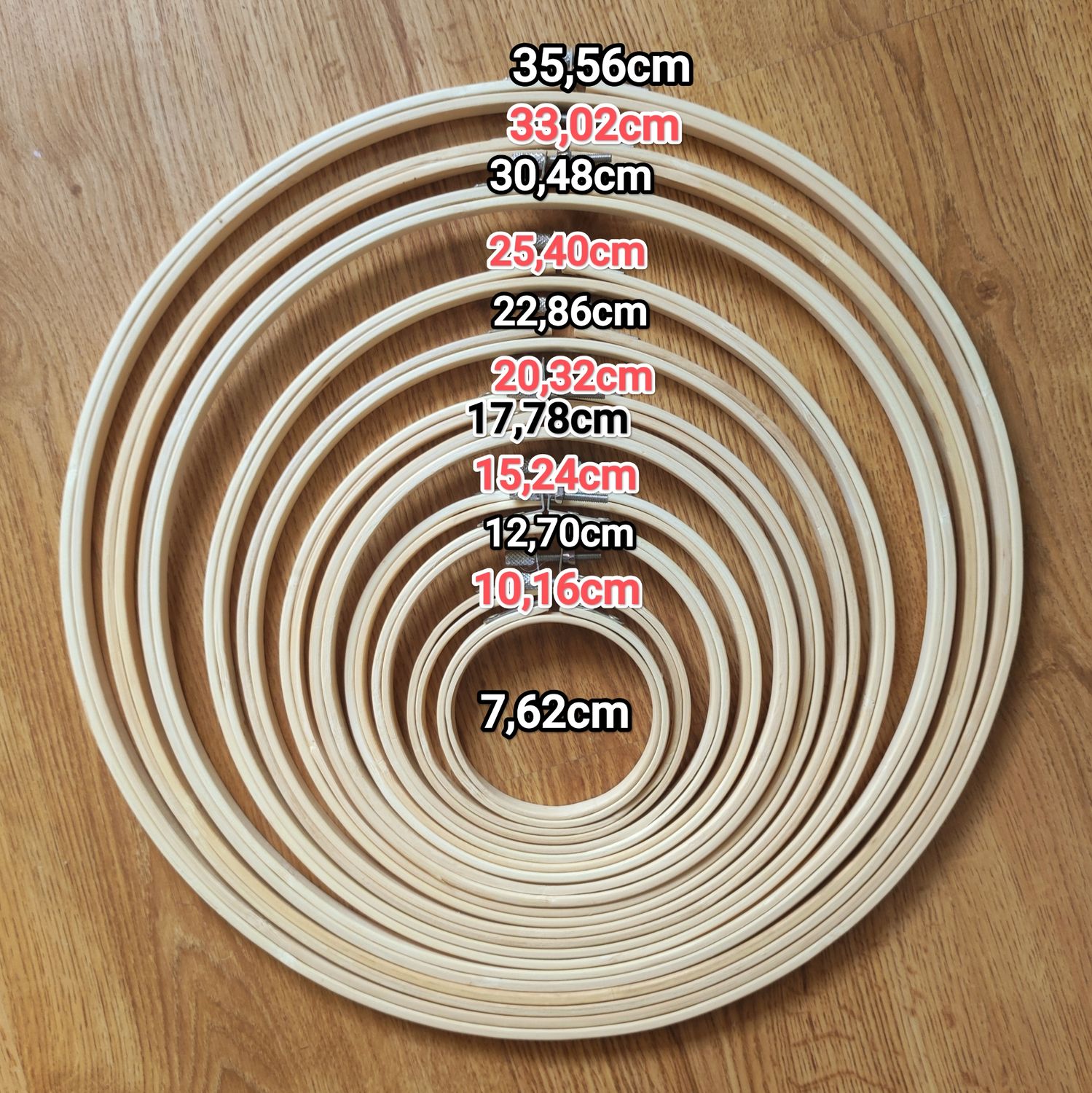 Tambour à broder plusieurs diamètres