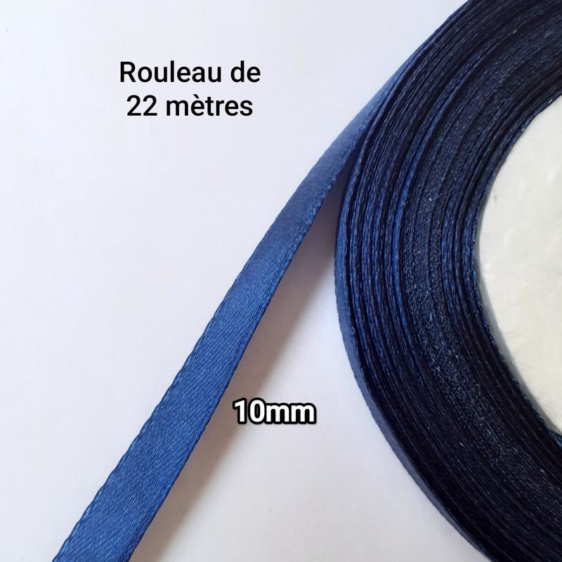 Ruban satin 10MM - rouleau/16 couleurs