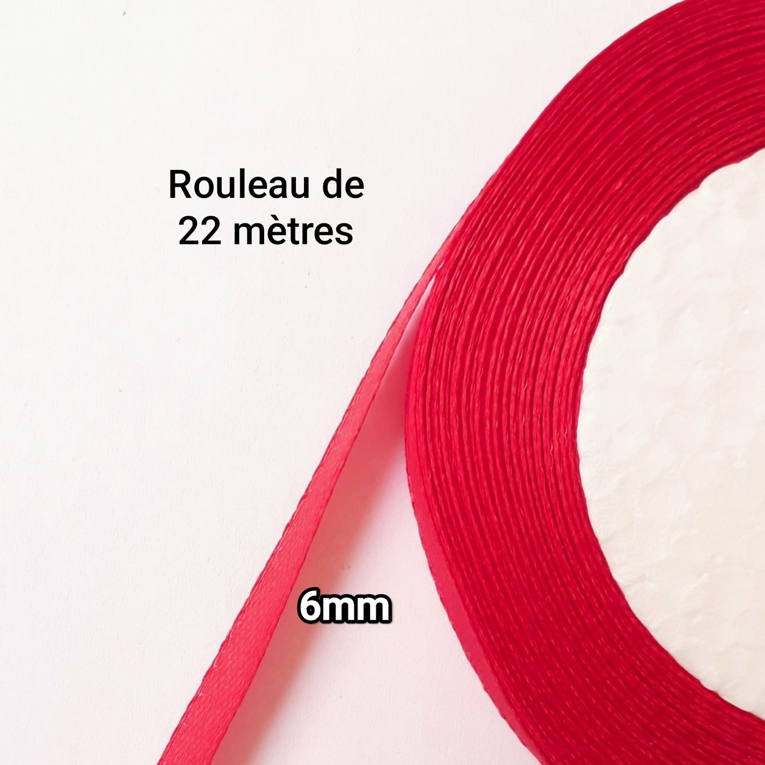 Ruban satin 6MM - rouleau/21 couleurs