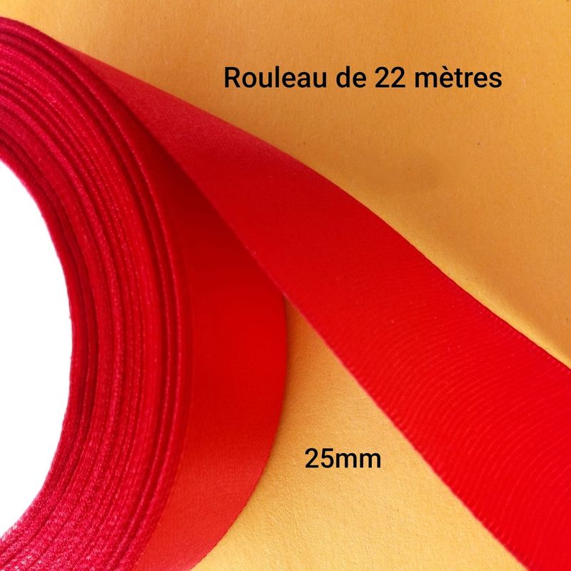 Ruban satin 25MM-rouleau/20 couleurs
