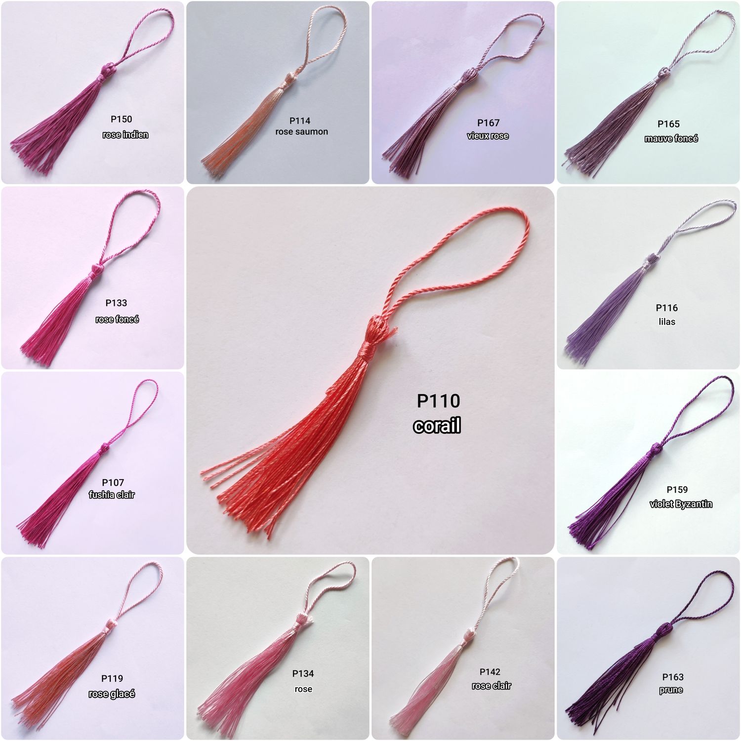 Pompon gland 12 cm (choisissez vos couleurs)