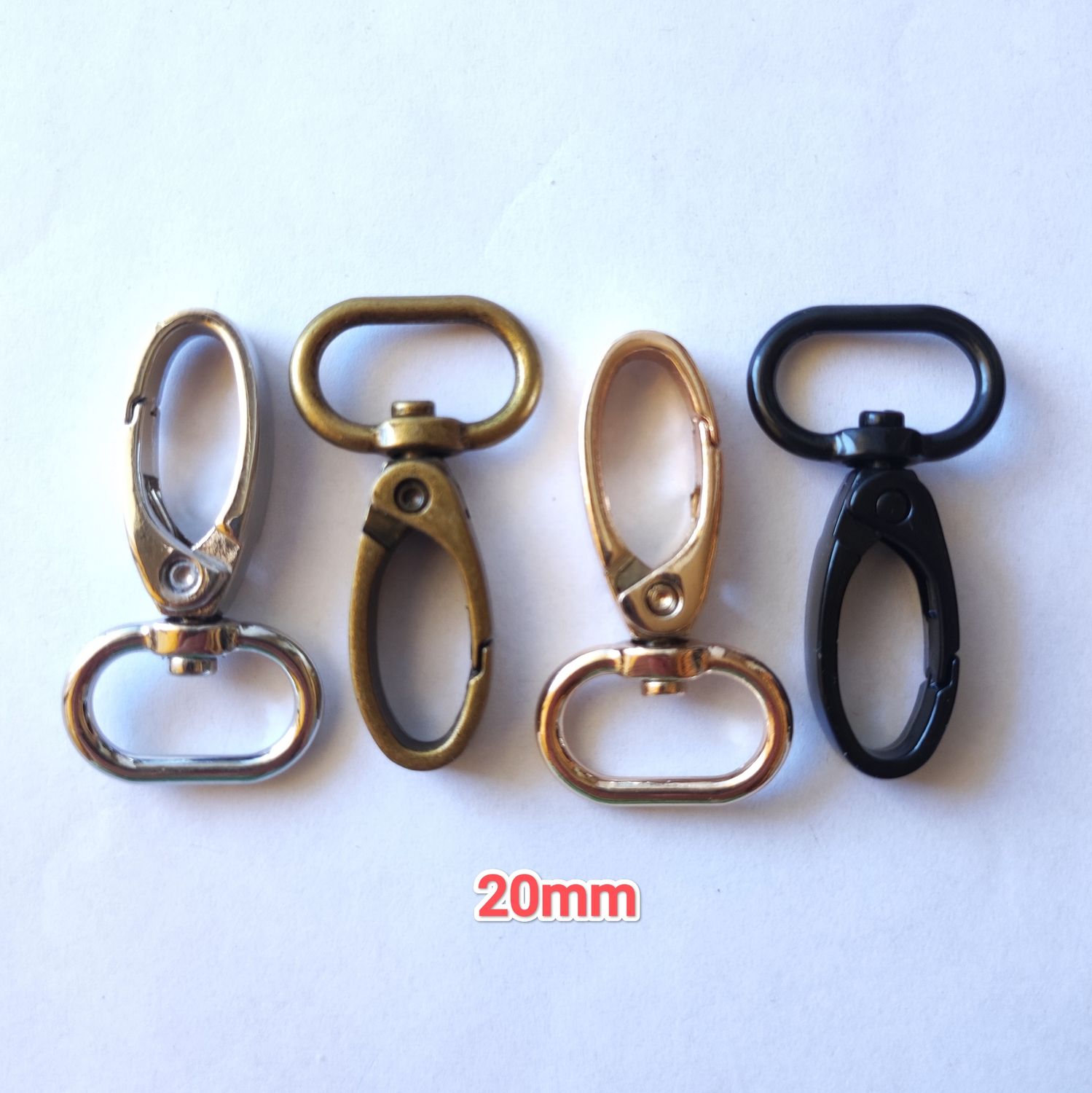 Mousqueton pivotant 2cm/4 couleurs
