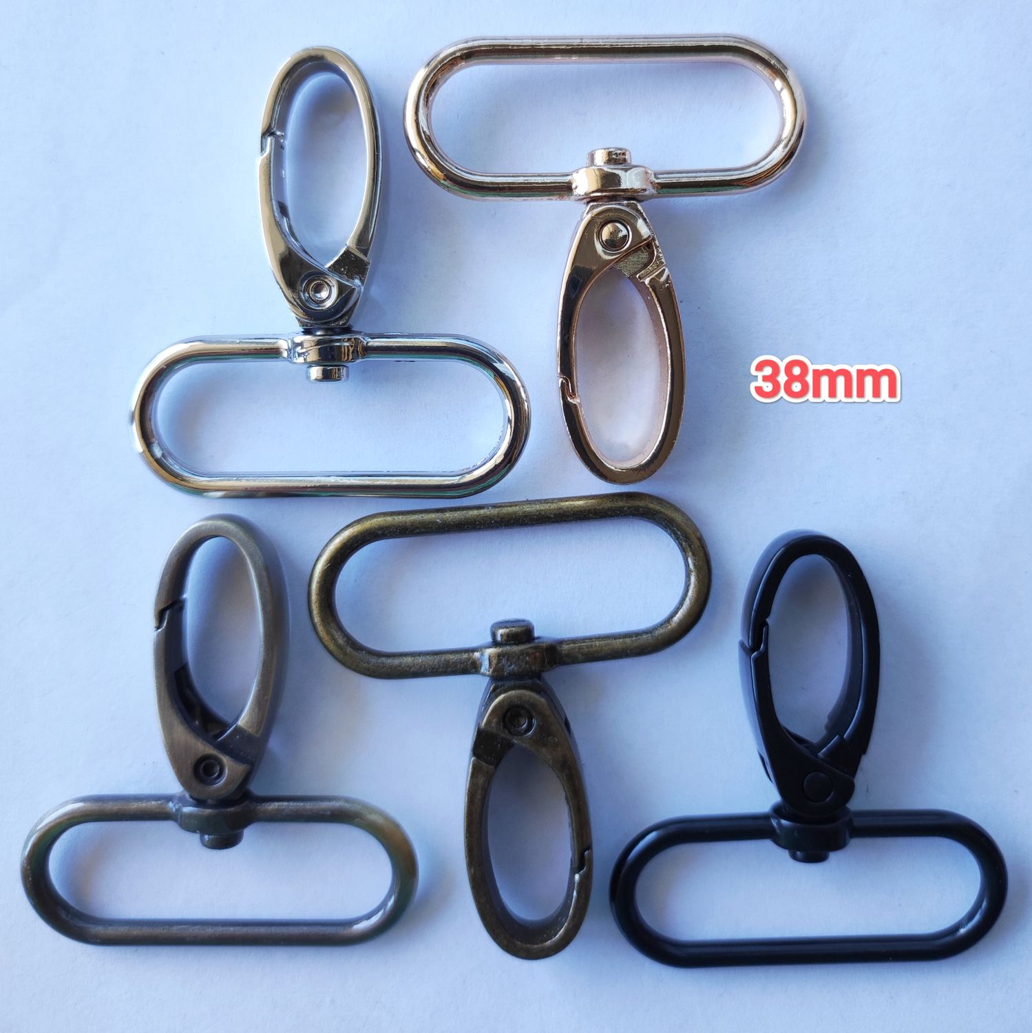 Mousqueton pivotant 38mm/5 couleurs