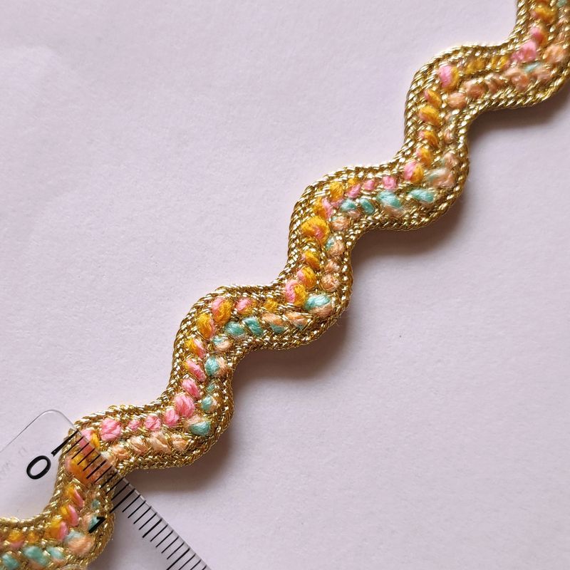 Galon zig zag rose avec doré