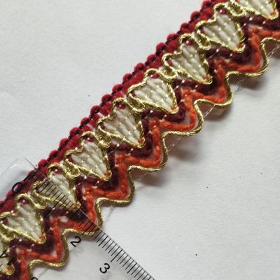 Galon kabyle beige 2,3cm avec bordeaux/doré