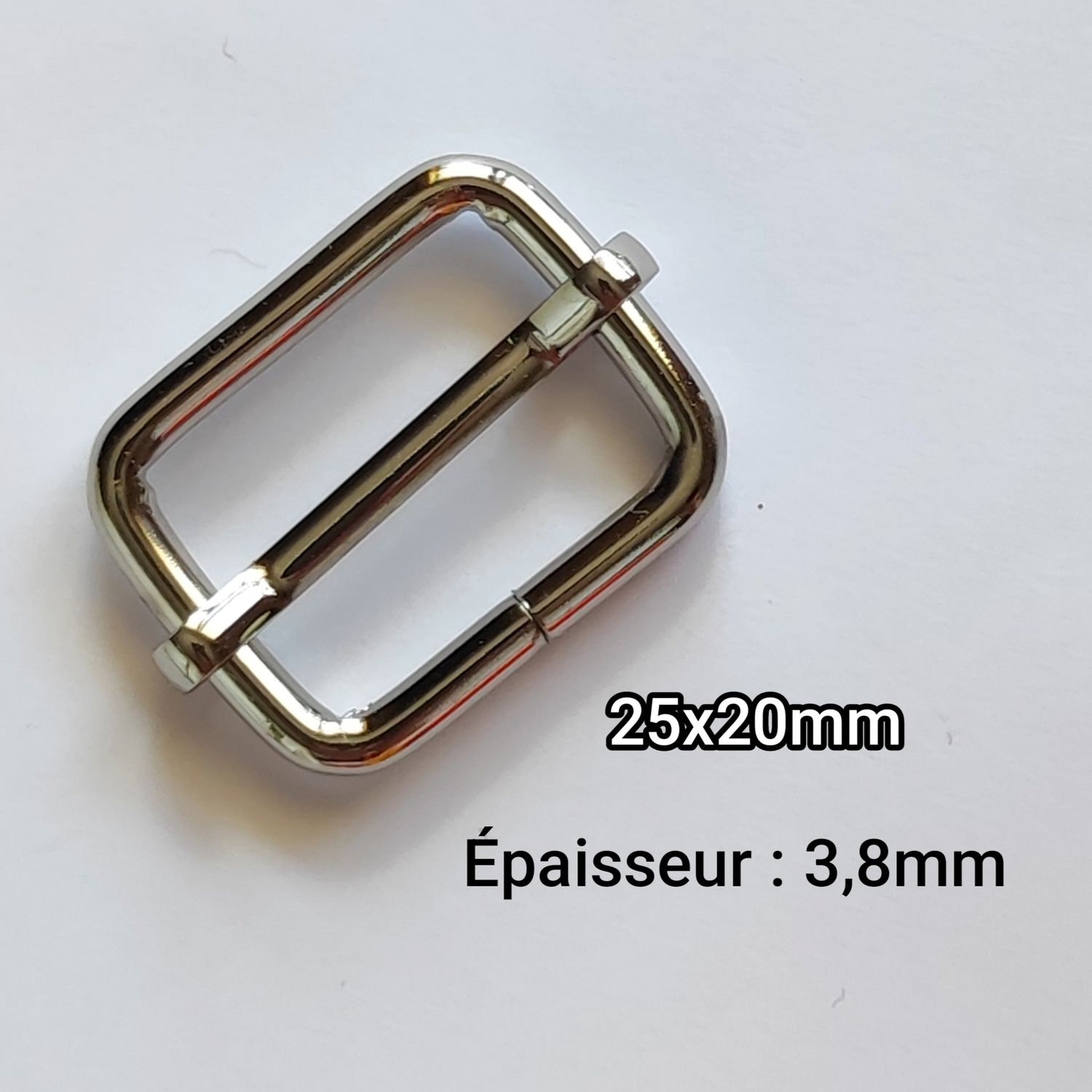 Boucle coulissante argenté 25mm