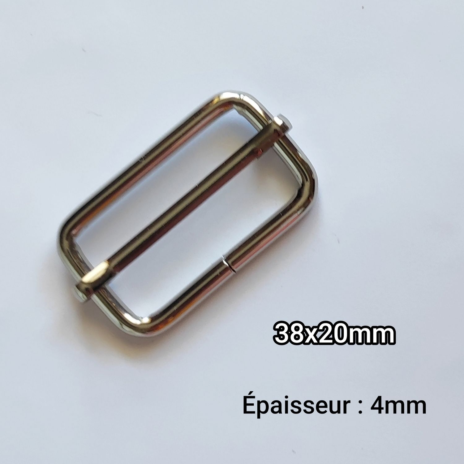 Boucle coulissante argenté 38mm