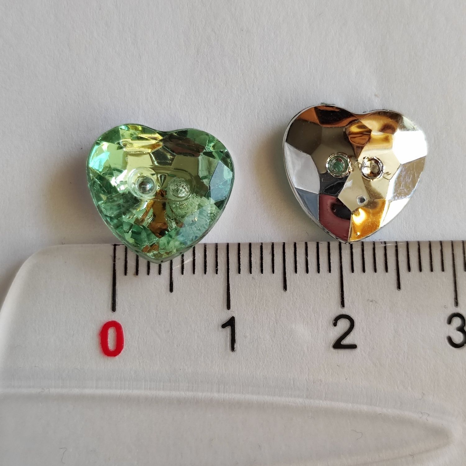 10 boutons coeur en acrylique 13mm /choisissez vos couleurs