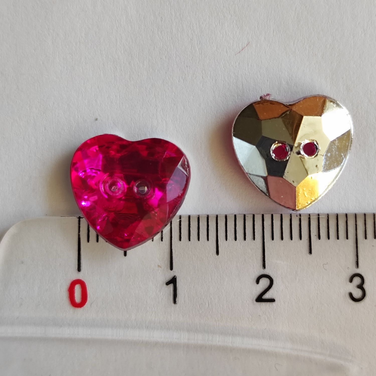 10 boutons coeur en acrylique 13mm /choisissez vos couleurs