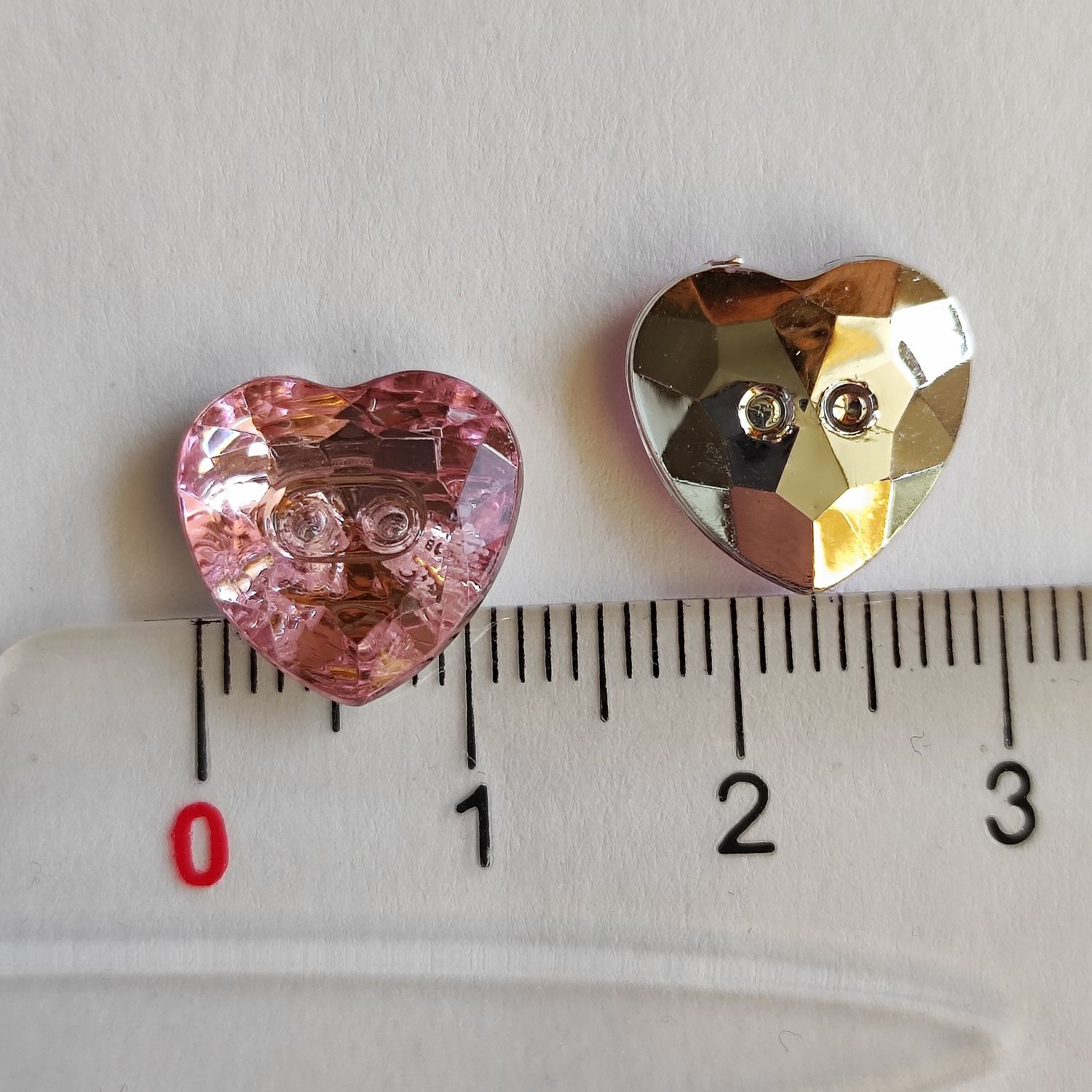 10 boutons coeur en acrylique 13mm /choisissez vos couleurs