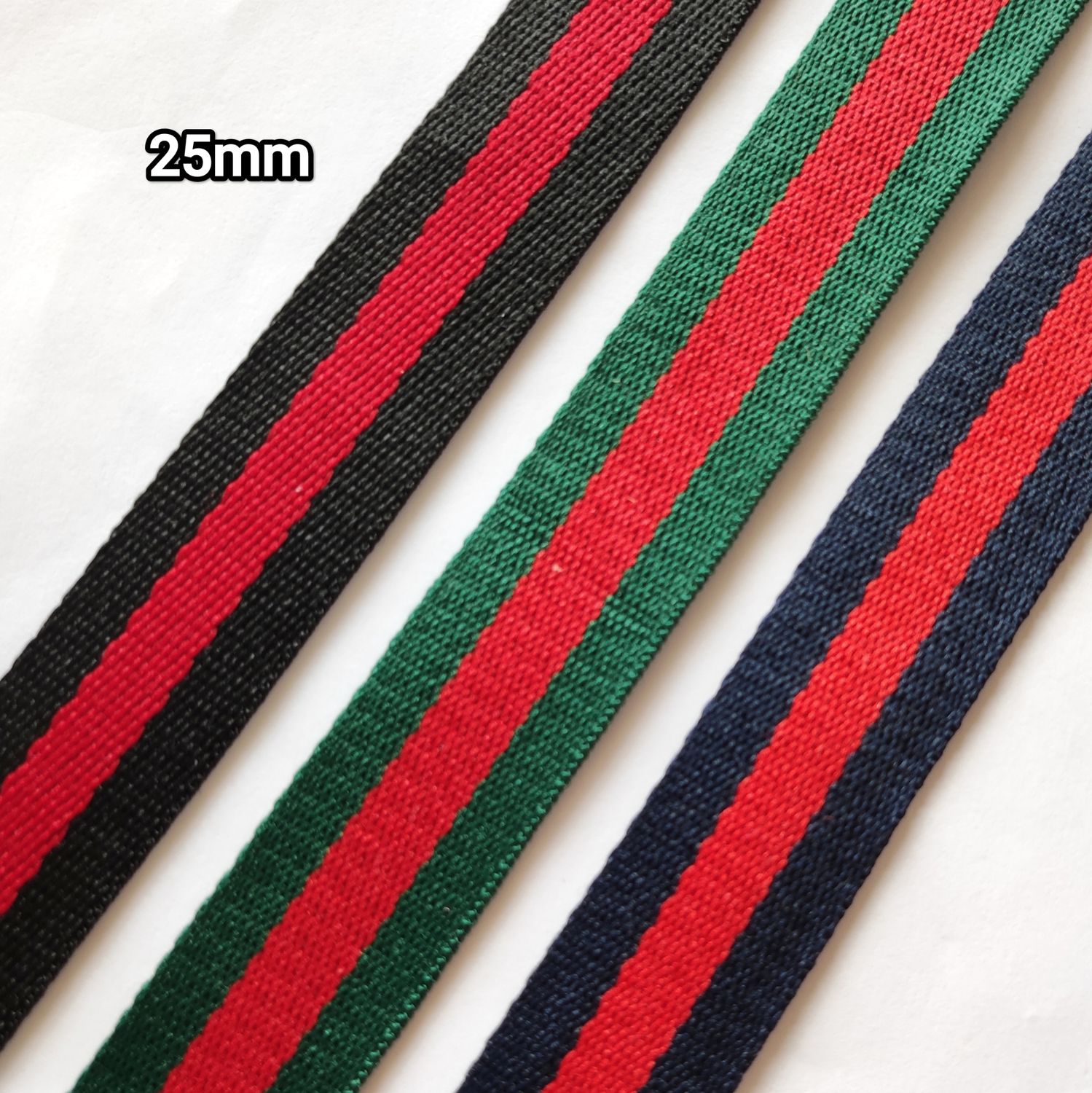 Sangle polyester rayé 25mm