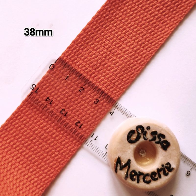 Sangle coton 38mm au mètre / 38 couleurs