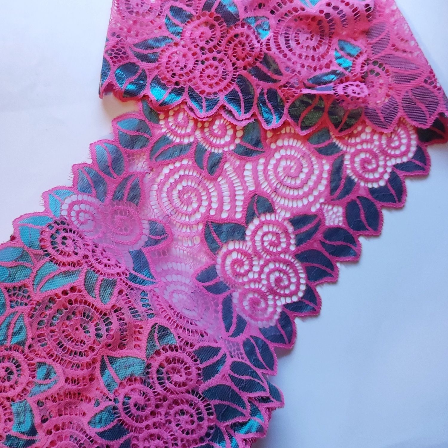 Dentelle élastique large 17,5 cm/ choisissez vos couleurs