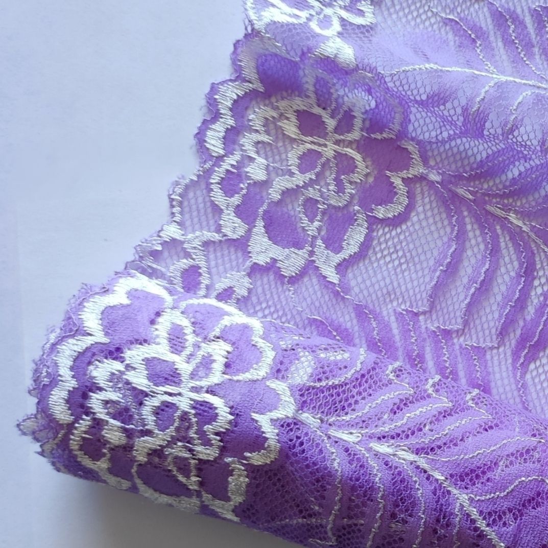 Dentelle 18 cm extensible avec fleurs (choisissez vos couleurs)