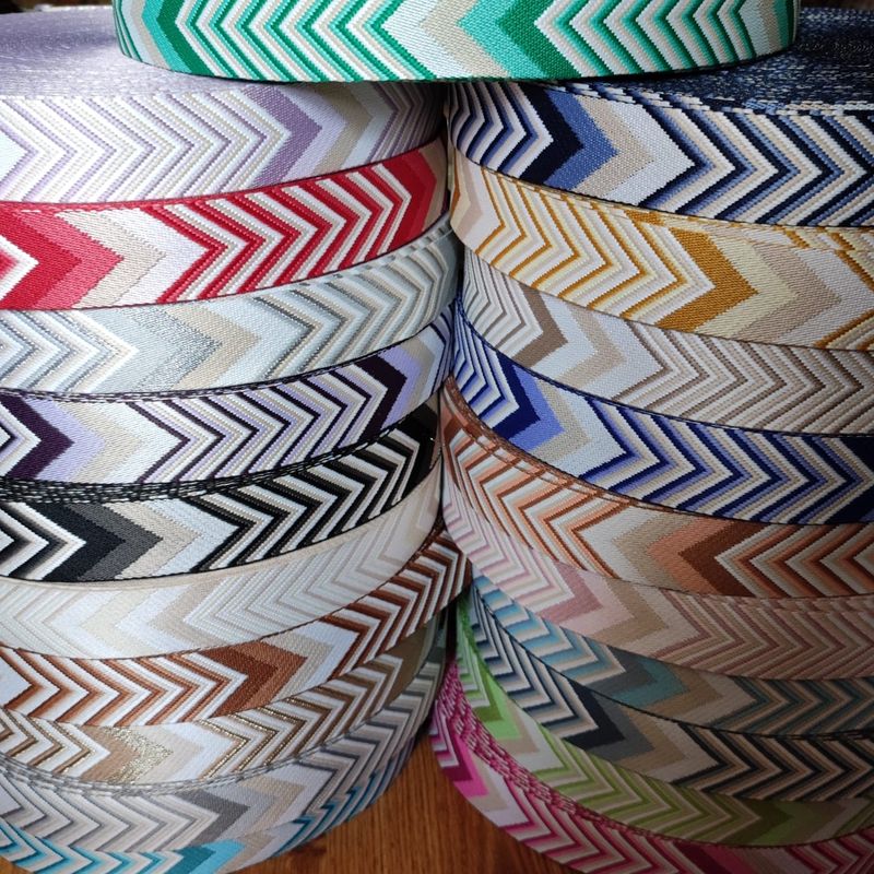 Sangle fantaisie à chevron 38mm/21 couleurs