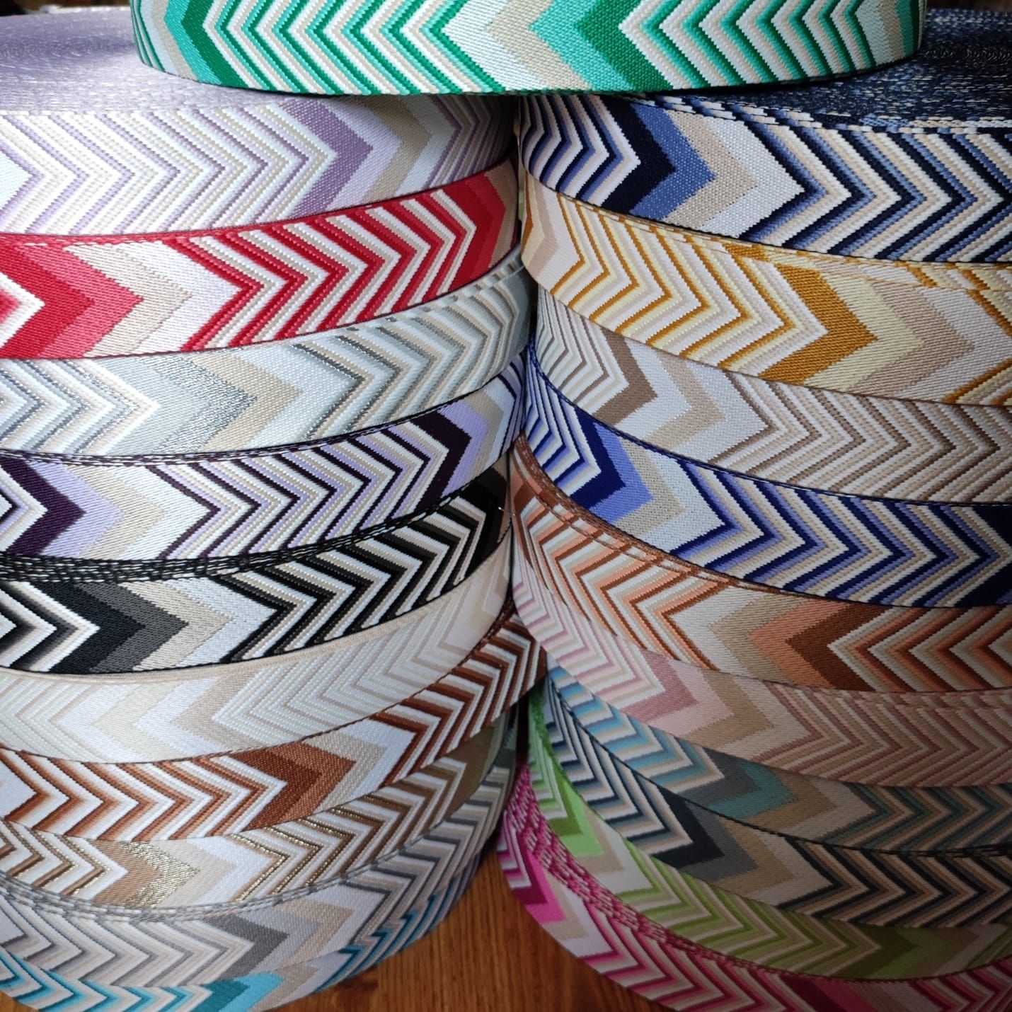 Sangle fantaisie à chevron 38mm/ choisissez vos couleurs